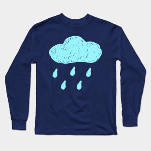 Chalkboard Raining Cloud Kids Drawing Long Sleeve T-Shirt